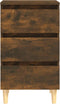 vidaXL - Nachtkastjes - 2 - st - met - houten - poten - 40x35x69 - cm - gerookt - eiken