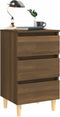 vidaXL - Nachtkastjes - 2 - st - met - houten - poten - 40x35x69 - cm - bruineikenkleur