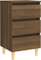 vidaXL - Nachtkastjes - 2 - st - met - houten - poten - 40x35x69 - cm - bruineikenkleur