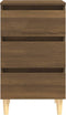 vidaXL - Nachtkastjes - 2 - st - met - houten - poten - 40x35x69 - cm - bruineikenkleur