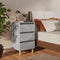 vidaXL - Nachtkastjes - 2 - st - met - houten - poten - 40x35x69 - cm - betongrijs