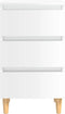 vidaXL - Nachtkastjes - 2 - st - met - houten - poten - 40x35x69 - cm - hoogglans - wit