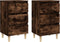 vidaXL - Nachtkastjes - 2 - st - met - houten - poten - 40x35x69 - cm - gerookt - eiken