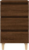 vidaXL - Nachtkastjes - 2 - st - met - houten - poten - 40x35x69 - cm - bruineikenkleur