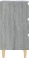 vidaXL - Nachtkastjes - 2 - st - met - houten - poten - 40x35x69 - cm - grijs - sonoma