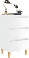 vidaXL - Nachtkastjes - 2 - st - met - houten - poten - 40x35x69 - cm - hoogglans - wit