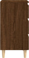 vidaXL - Nachtkastjes - 2 - st - met - houten - poten - 40x35x69 - cm - bruineikenkleur