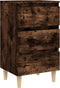 vidaXL - Nachtkastjes - 2 - st - met - houten - poten - 40x35x69 - cm - gerookt - eiken