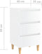 vidaXL - Nachtkastjes - 2 - st - met - houten - poten - 40x35x69 - cm - hoogglans - wit