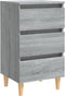 vidaXL - Nachtkastjes - 2 - st - met - houten - poten - 40x35x69 - cm - grijs - sonoma