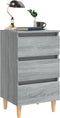 vidaXL - Nachtkastjes - 2 - st - met - houten - poten - 40x35x69 - cm - grijs - sonoma
