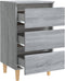 vidaXL - Nachtkastjes - 2 - st - met - houten - poten - 40x35x69 - cm - grijs - sonoma