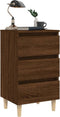 vidaXL - Nachtkastjes - 2 - st - met - houten - poten - 40x35x69 - cm - bruineikenkleur