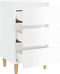 vidaXL - Nachtkastjes - 2 - st - met - houten - poten - 40x35x69 - cm - hoogglans - wit