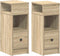 vidaXL - Nachtkastjes - 2 - st - met - lade - 25x31x66 - cm - sonoma - eikenkleurig