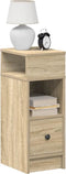 vidaXL - Nachtkastjes - 2 - st - met - lade - 25x31x66 - cm - sonoma - eikenkleurig