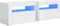 vidaXL - Nachtkastjes - 2 - st - met - LED-verlichting - 60x35x40 - cm - hoogglans - wit