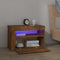 vidaXL - Nachtkastjes - 2 - st - met - LED-verlichting - 60x35x40 - cm - gerookt - eiken