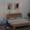 vidaXL - Nachtkastjes - 2 - st - met - LED-verlichting - 60x35x40 - cm - betongrijs
