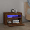 vidaXL - Nachtkastjes - 2 - st - met - LED-verlichting - 60x35x40 - cm - bruineiken