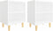 vidaXL - Nachtkastjes - 2 - st - met - massief - houten - poten - 40x30x50 - cm - wit