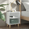 vidaXL - Nachtkastjes - 2 - st - met - massief - houten - poten - 40x30x50 - cm - wit