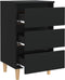 vidaXL - Nachtkastjes - 2 - st - met - massief - houten - poten - 40x35x69 - cm - zwart