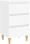 vidaXL - Nachtkastjes - 2 - st - met - massief - houten - poten - 40x35x69 - cm - wit