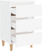vidaXL - Nachtkastjes - 2 - st - met - massief - houten - poten - 40x35x69 - cm - wit