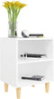 vidaXL - Nachtkastjes - 2 - st - met - massief - houten - poten - 40x30x50 - cm - wit