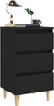 vidaXL - Nachtkastjes - 2 - st - met - massief - houten - poten - 40x35x69 - cm - zwart