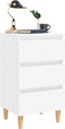 vidaXL - Nachtkastjes - 2 - st - met - massief - houten - poten - 40x35x69 - cm - wit