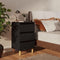 vidaXL - Nachtkastjes - 2 - st - met - massief - houten - poten - 40x35x69 - cm - zwart