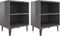 vidaXL - Nachtkastjes - 2 - st - met - metalen - poten - 40x30x50 - cm - hoogglans - grijs