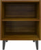 vidaXL - Nachtkastjes - 2 - st - met - metalen - poten - 40x30x50 - cm - bruineikenkleur