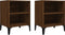 vidaXL - Nachtkastjes - 2 - st - met - metalen - poten - 40x30x50 - cm - bruineikenkleur