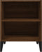 vidaXL - Nachtkastjes - 2 - st - met - metalen - poten - 40x30x50 - cm - bruineikenkleur