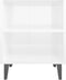 vidaXL - Nachtkastjes - 2 - st - met - metalen - poten - 40x30x50 - cm - hoogglans - wit