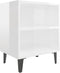 vidaXL - Nachtkastjes - 2 - st - met - metalen - poten - 40x30x50 - cm - hoogglans - wit