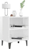vidaXL - Nachtkastjes - 2 - st - met - metalen - poten - 40x30x50 - cm - hoogglans - wit