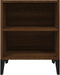 vidaXL - Nachtkastjes - 2 - st - met - metalen - poten - 40x30x50 - cm - bruineikenkleur