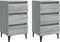 vidaXL - Nachtkastjes - 2 - st - met - metalen - poten - 40x35x69 - cm - grijs - sonoma