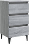 vidaXL - Nachtkastjes - 2 - st - met - metalen - poten - 40x35x69 - cm - grijs - sonoma