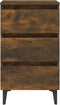 vidaXL - Nachtkastjes - 2 - st - met - metalen - poten - 40x35x69 - cm - gerookt - eiken