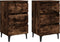 vidaXL - Nachtkastjes - 2 - st - met - metalen - poten - 40x35x69 - cm - gerookt - eiken