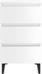 vidaXL - Nachtkastjes - 2 - st - met - metalen - poten - 40x35x69 - cm - hoogglans - wit