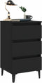 vidaXL - Nachtkastjes - 2 - st - met - metalen - poten - 40x35x69 - cm - zwart