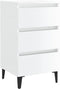 vidaXL - Nachtkastjes - 2 - st - met - metalen - poten - 40x35x69 - cm - hoogglans - wit