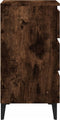 vidaXL - Nachtkastjes - 2 - st - met - metalen - poten - 40x35x69 - cm - gerookt - eiken