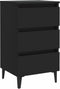 vidaXL - Nachtkastjes - 2 - st - met - metalen - poten - 40x35x69 - cm - zwart